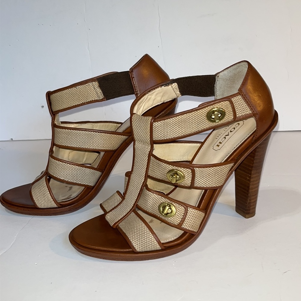COACH⚔️Tamarah Gladiator turn-lock Heels Sandals